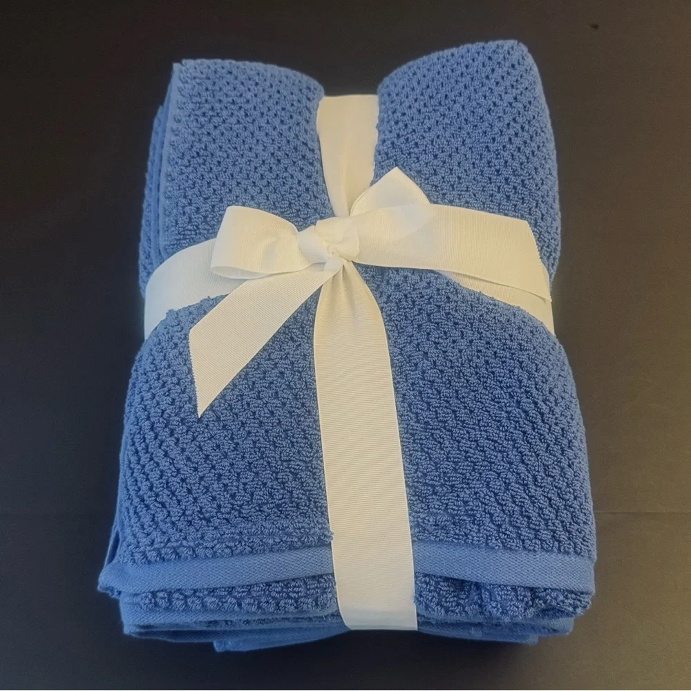 6pc TRULY LOU 100% Cotton Bath Towel Set - CabanaBlue